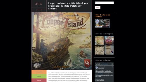 Ruutukaappaus Cooper Islandin arvostelusta Mitä Pelataan -blogissa