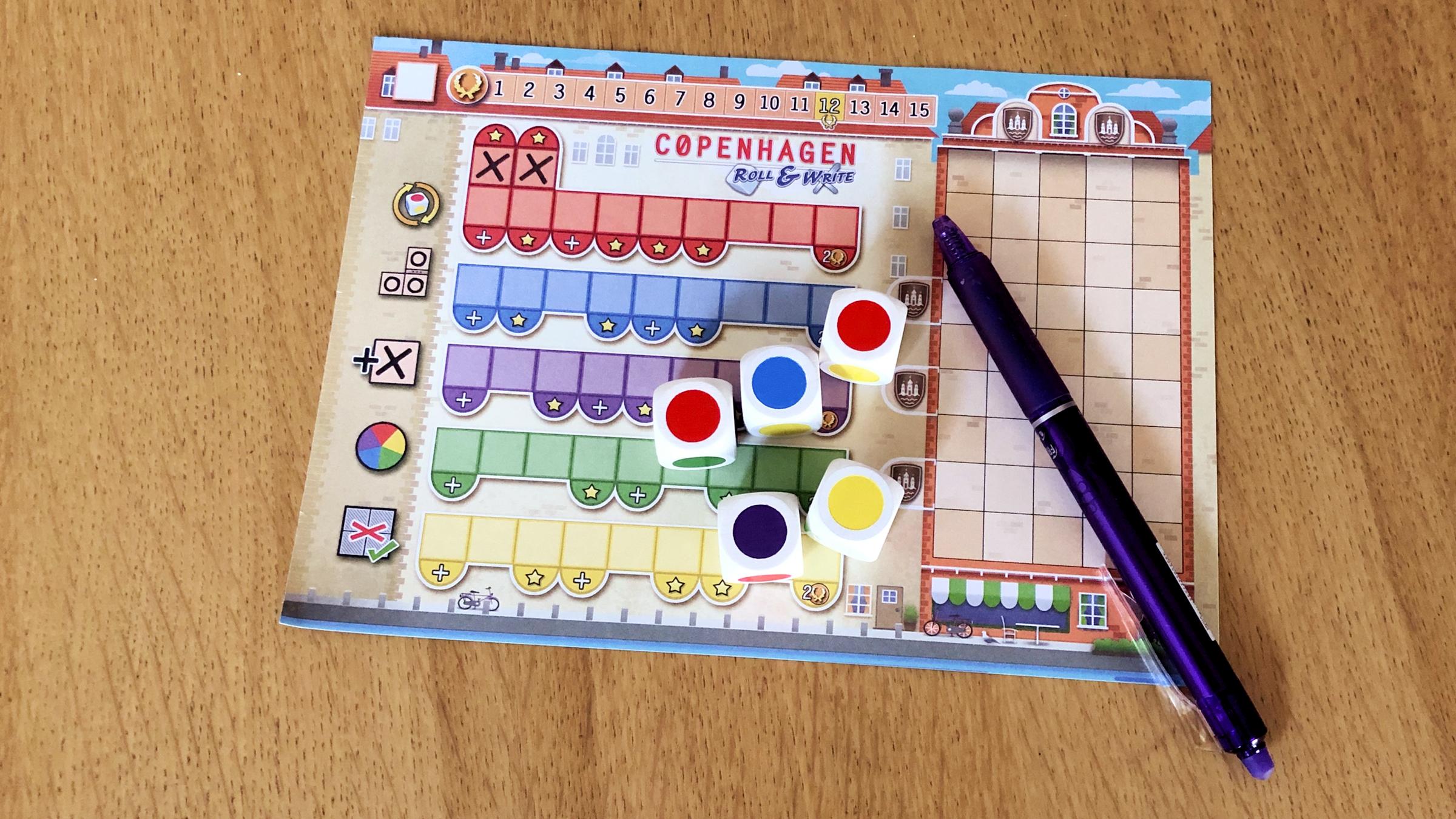 Copenhagen Roll & Write lautapelin arvostelu ＞ Lautapeliopas