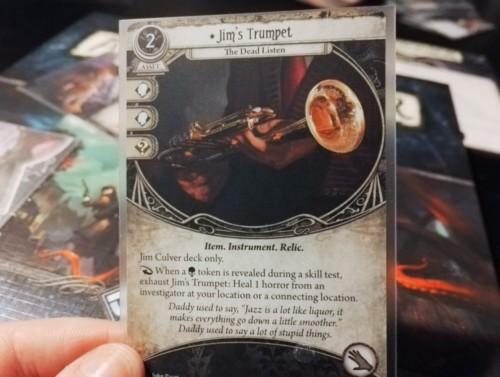 Jim's Trumpet -kortti lähikuvassa