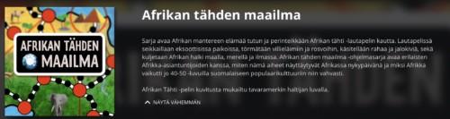 Afrikan tähden maailma -sarjan esittelyteksti