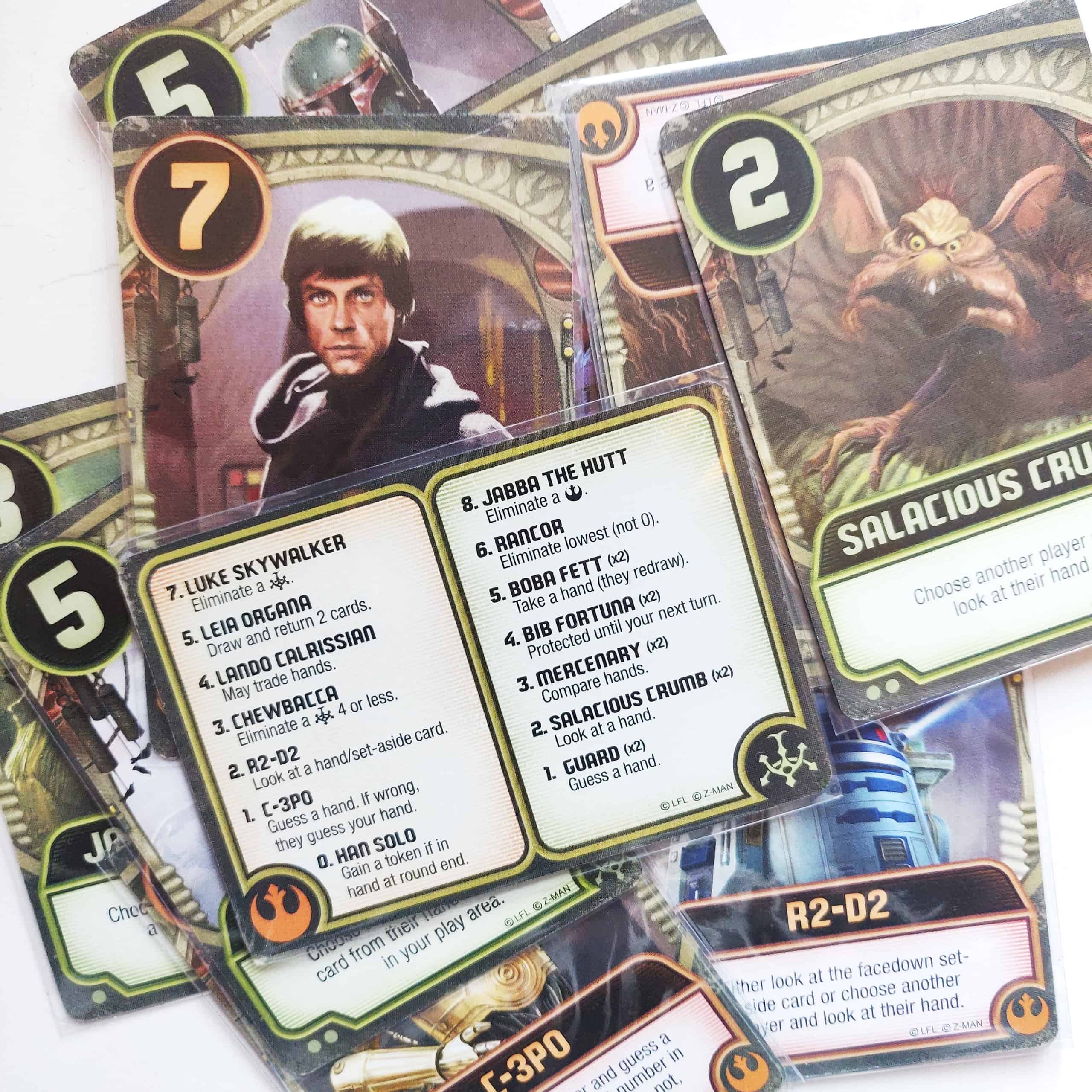 Star Wars: Jabba's Palacen kortteja ja korttilistaus