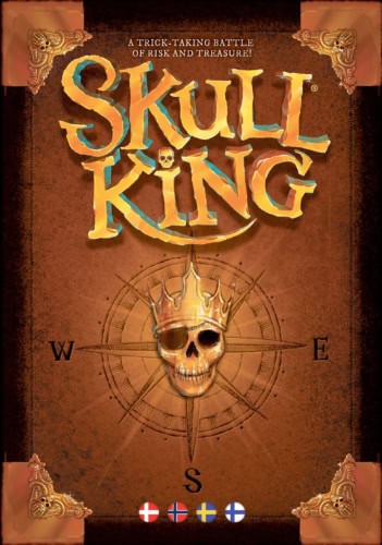 Skull King -pelin kansi jäljittelee vanhaa ruskeaa nahkakantista kirjaa. Kannessa on pelin nimen alla kompassiruusu, jonka keskellä on kruunupäinen pääkallo.