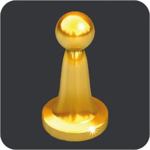 Guldbrikken-logo eli kultainen pelinappula