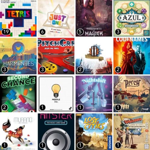 4×4-ruudukko pelattujen pelien kansia.