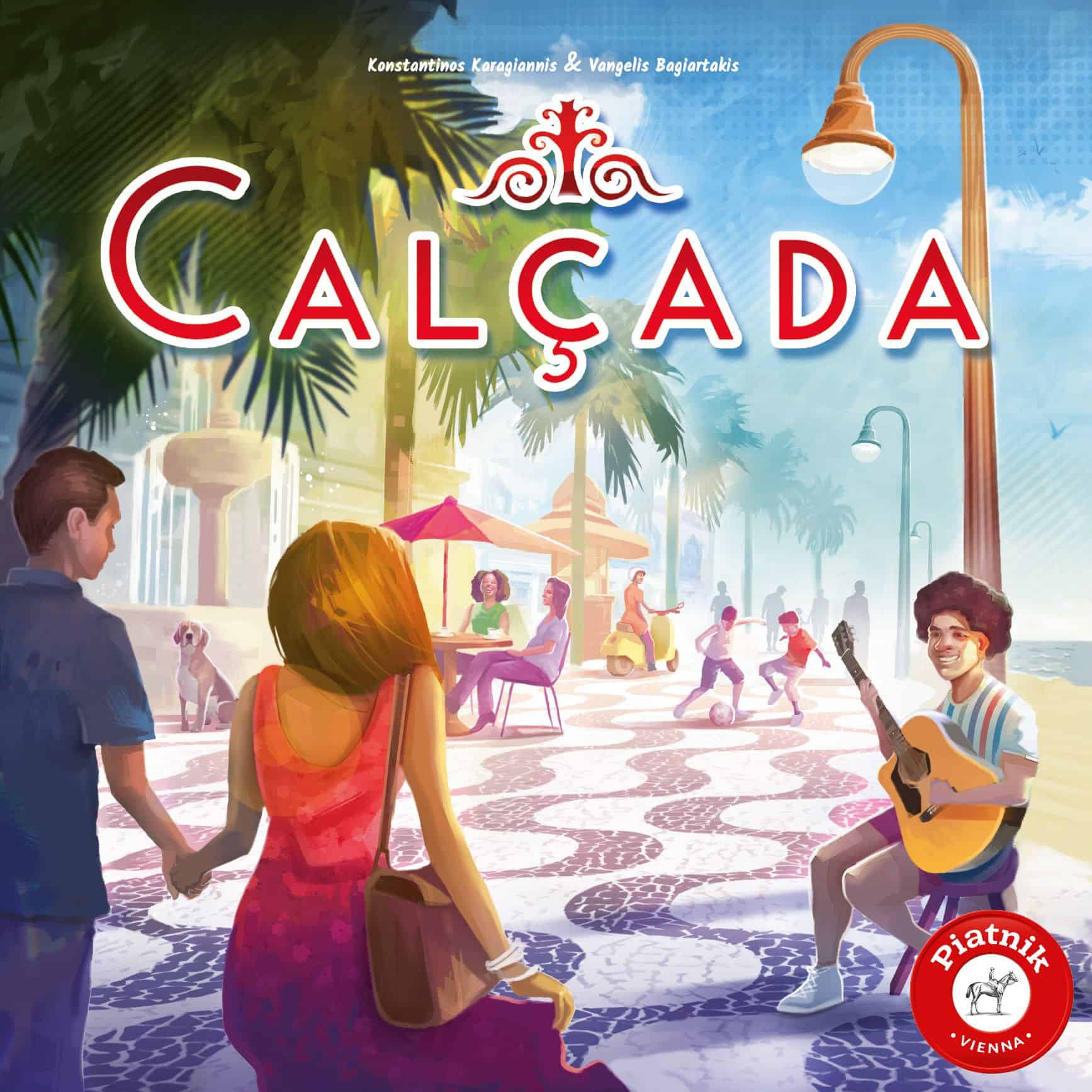 Calçada-pelin kannessa on piirros Copacabanan rantakadusta, jossa etualalla mies ja nainen kävelevät käsi kädessä poispäin katsojasta. Kadulla istuskelee nuori katusoittaja kitaransa kanssa. Jalkakäytävällä on mustavalkoista meren aaltoja kuvaavaa calçada-mosaiikkia.