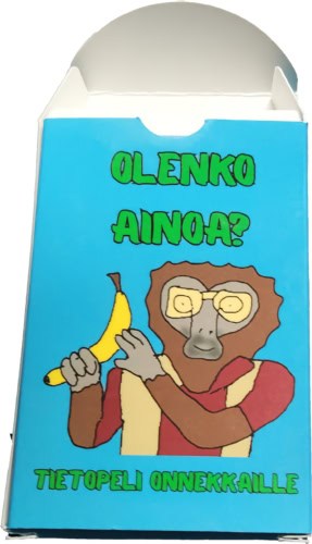 Olenko ainoa? -pelin kannessa on piirros banaania pitelevästä paviaanista.