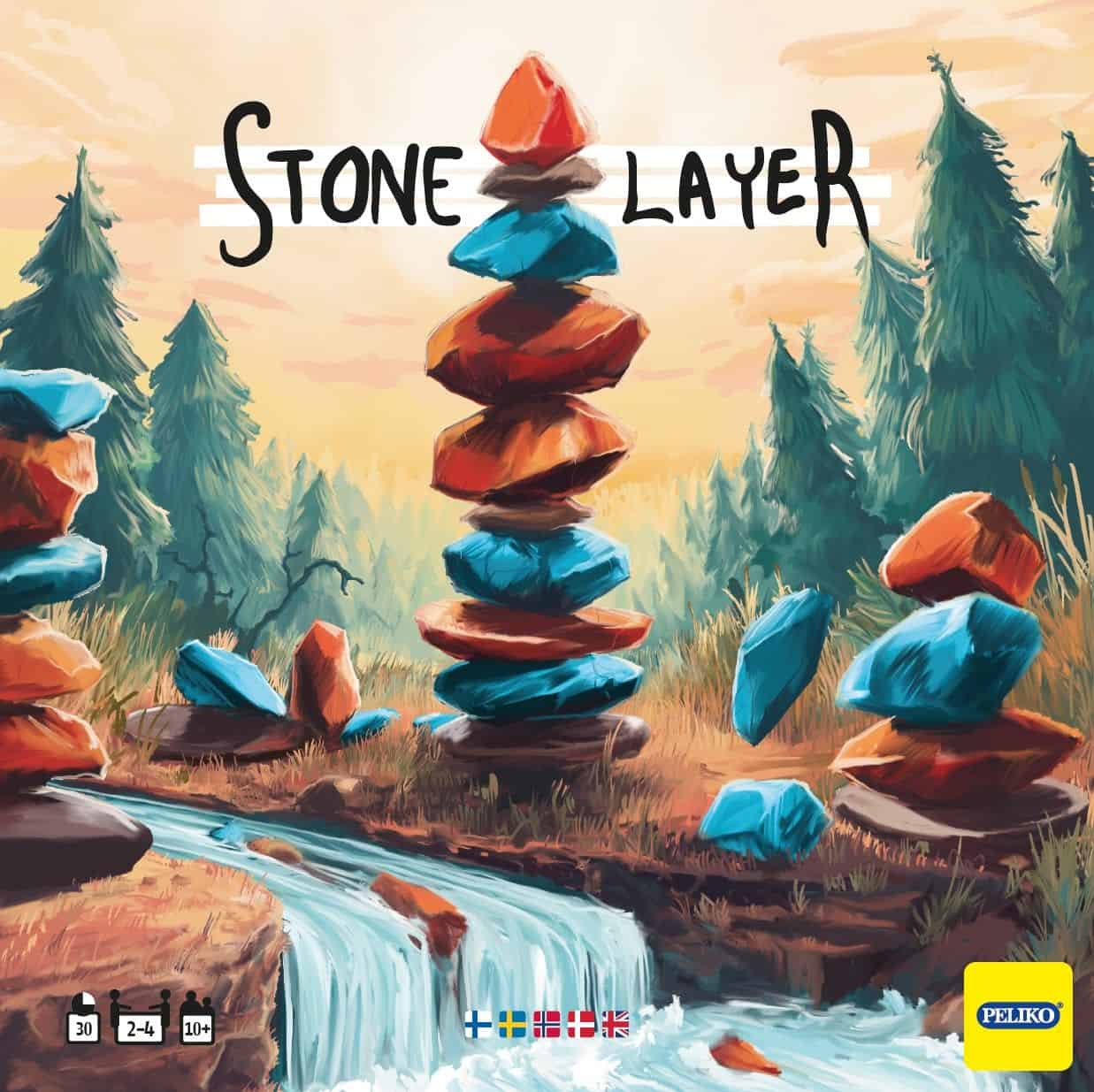 Stone Layerin kannessa on piirros virtaavan veden äärelle kasatuista kivipinoista.