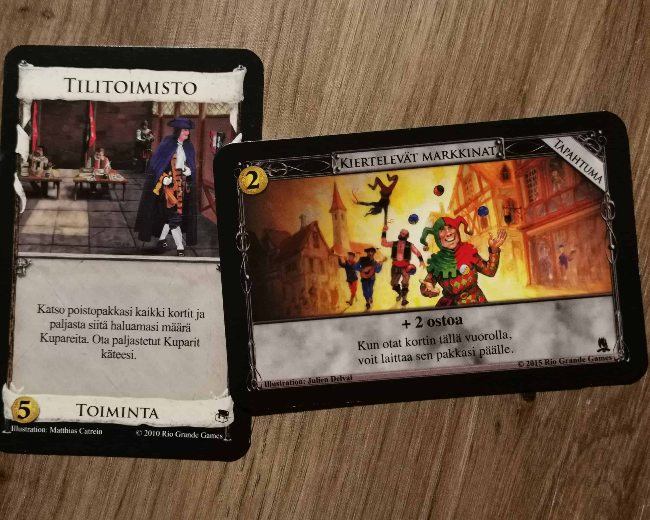 Tilitoimisto ja Kiertelevät markkinat -kortit