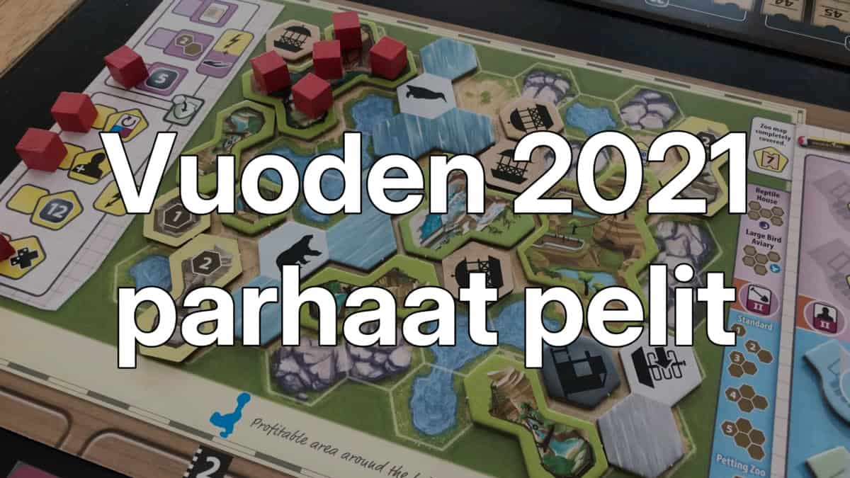 Teksti: "Vuoden 2021 parhaat pelit", taustallaan kuva Ark Novan pelilaudasta