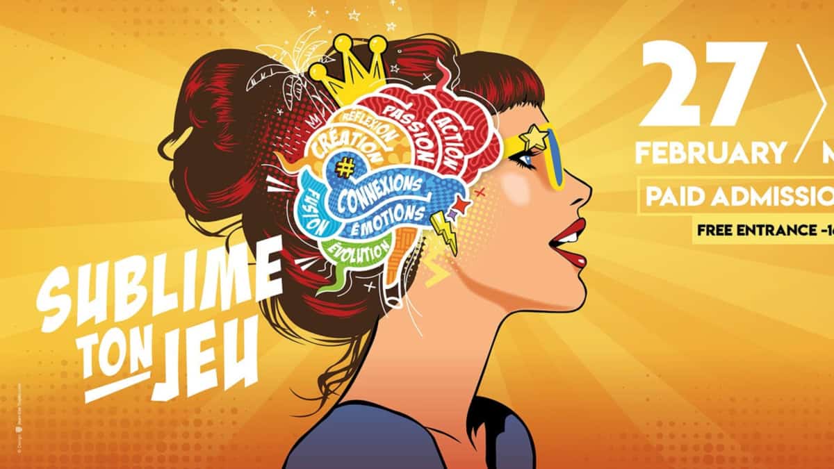 Cannes'n pelimessujen tunnuskuva, jossa keltaisen säteittäisen taustan päällä on piirros naisen sivuprofiilista. Naisen pään kohdalla on piirros aivoista, joissa on eri alueita merkitty eri väreillä ja ranskankielisin tekstein ("action", "passion", "réflexion", "création", "fusion", "connexions", "émotions", "évolution"). Vasemmalla lukee isolla "Sublime ton Jeu" ja oikealla näkyy osa päivämäärätiedoista.