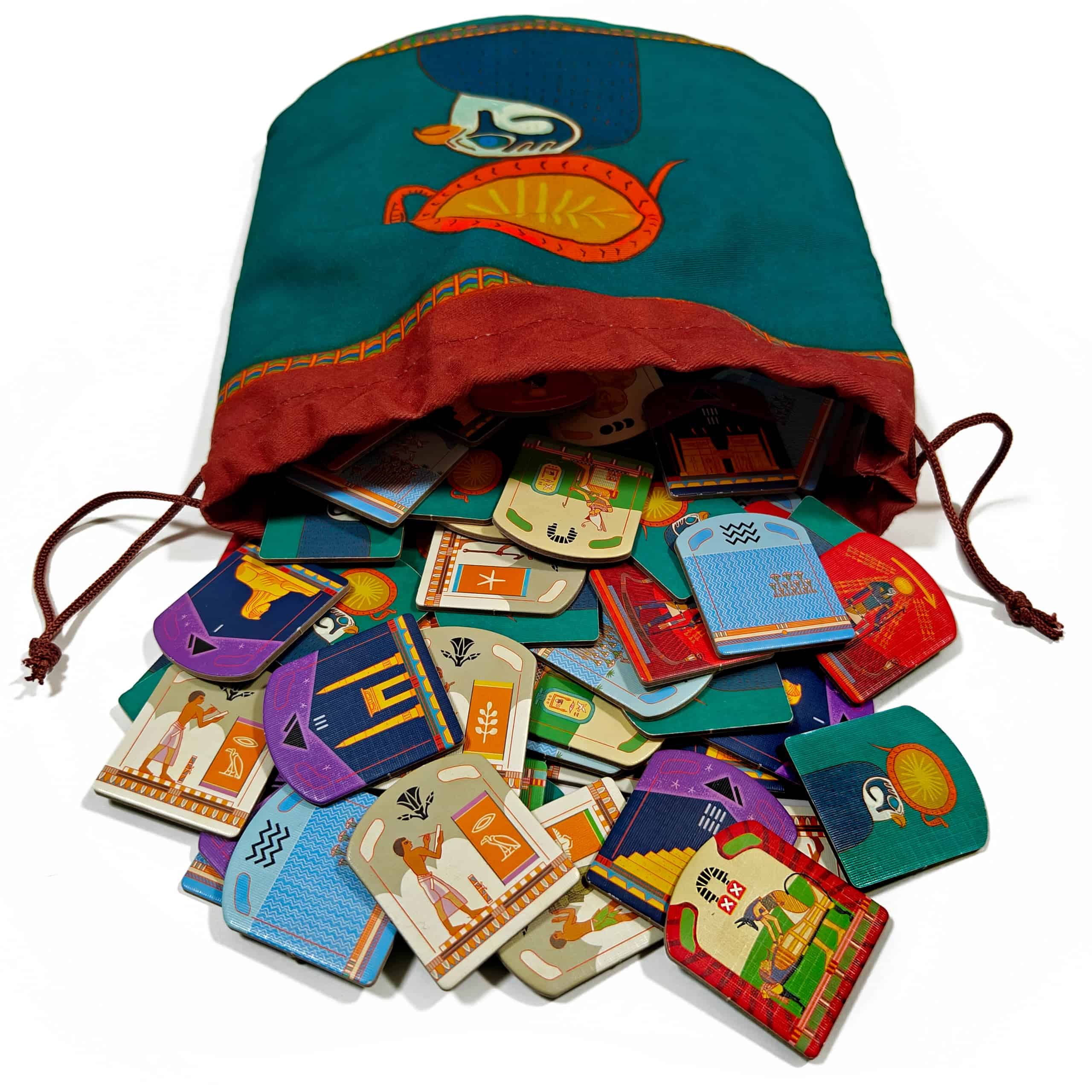 Ran kangaspussi, josta pursuaa pelin laattoja ulos.