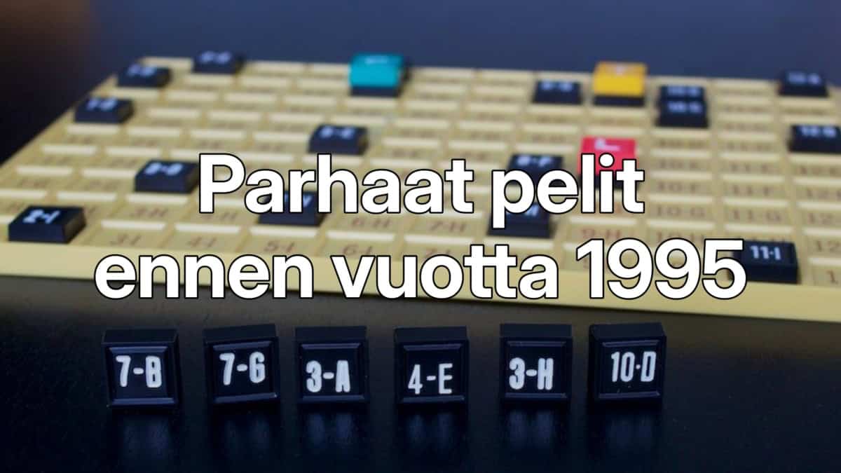 Parhaat pelit ennen vuotta 1995, taustalla kuva 1970-luvun alun Acquiren pelilaudasta