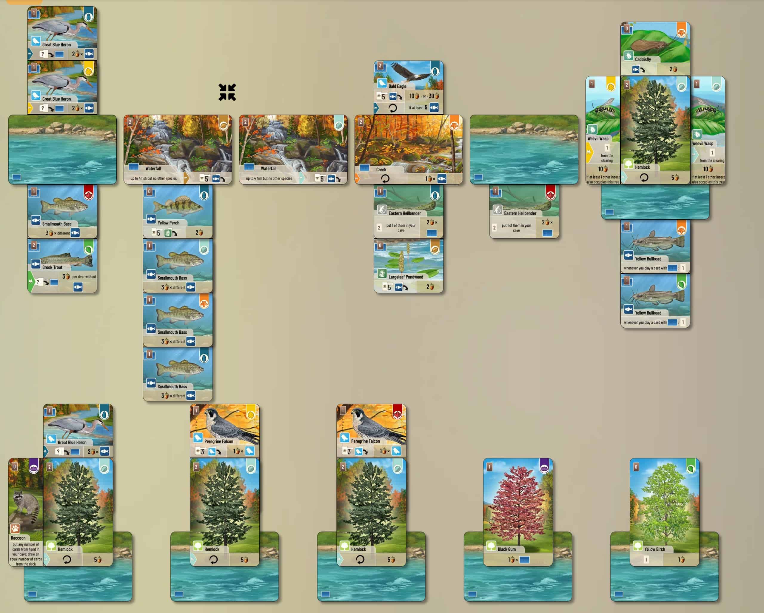 Forest Shuffle: Smoky Mountainsin pelitilanne Board Game Arenasta.