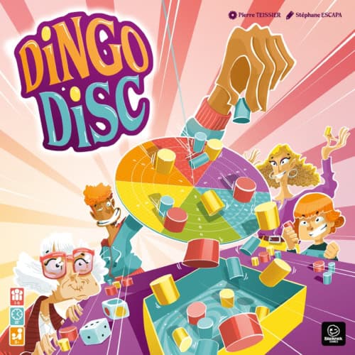 Dingo Discin kannessa on piirros, jossa eri-ikäiset karikatyyrimäiset ihmiset pelaavat peliä.